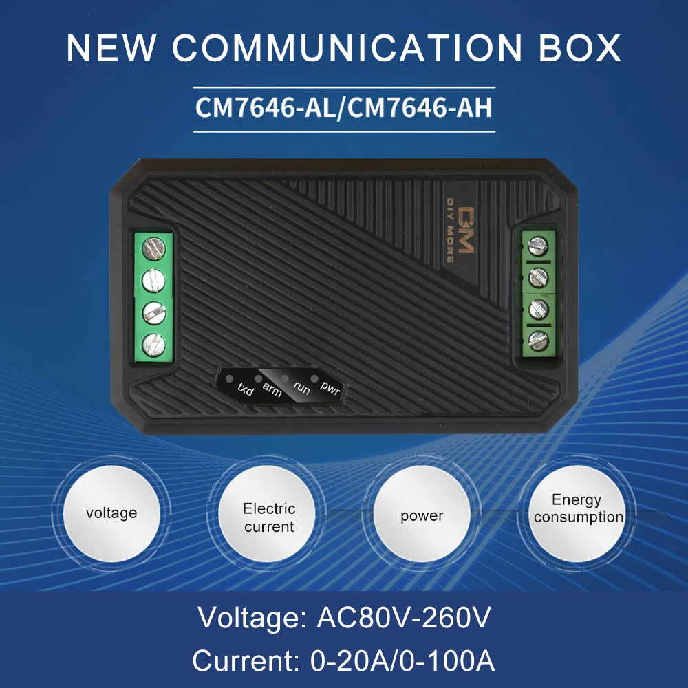 AC80-260V 20A 100A Voltmeter Ammeter RS485 Modbus Voltage Current Power Energy Meter Electric Watt Meter
AC80-260V 20A 100A Voltmeter Ammeter RS485 Modbus Voltage Current Power Energy Meter Electric Watt Meter