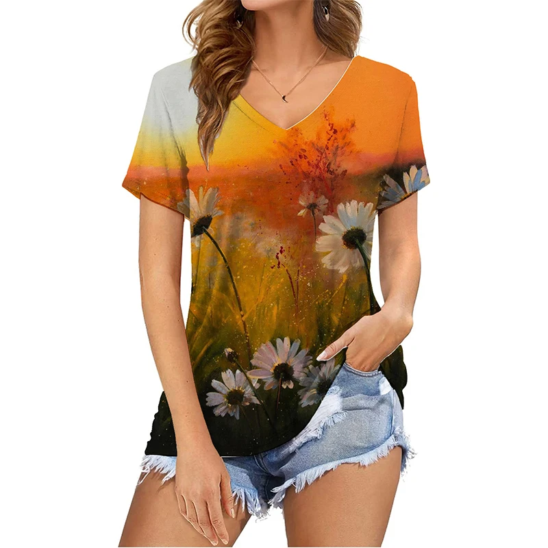 Flower Floral Colorful Heart 3D Print T-shirts Streetwear Women T Shirt V-Neck Y2k Tops Tees Female Oversized Harajuku Clothes
Flower Floral Colorful Heart 3D Print T-shirts Streetwear Women T Shirt V-Neck Y2k Tops Tees Female Oversized Harajuku Clothes