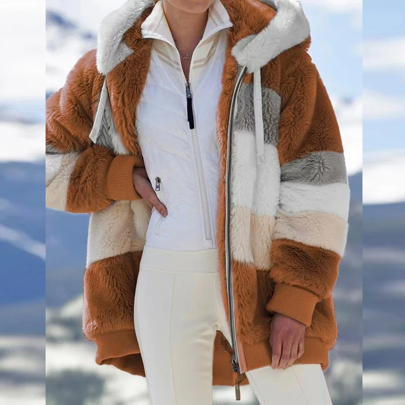 Women Fashion Faux Fur Coat Winter Overcoat Warm Fleece Hooded Jacket Plus Size Coat Casual Loose Patchwork Coat Brand Clothing
Women Fashion Faux Fur Coat Winter Overcoat Warm Fleece Hooded Jacket Plus Size Coat Casual Loose Patchwork Coat Brand Clothing