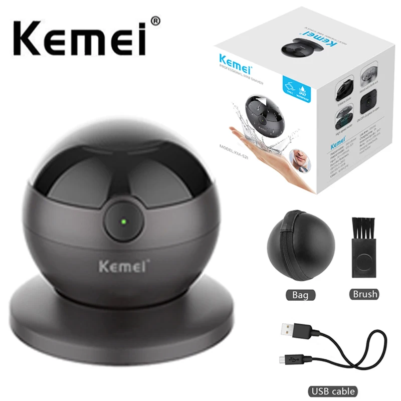 Kemei Electric Ball Shaver Portable USB Rechargeable Shaver Mini Men's KM-521 Washable Shaver with Magnetic Charging Dock
Kemei Electric Ball Shaver Portable USB Rechargeable Shaver Mini Men's KM-521 Washable Shaver with Magnetic Charging Dock
