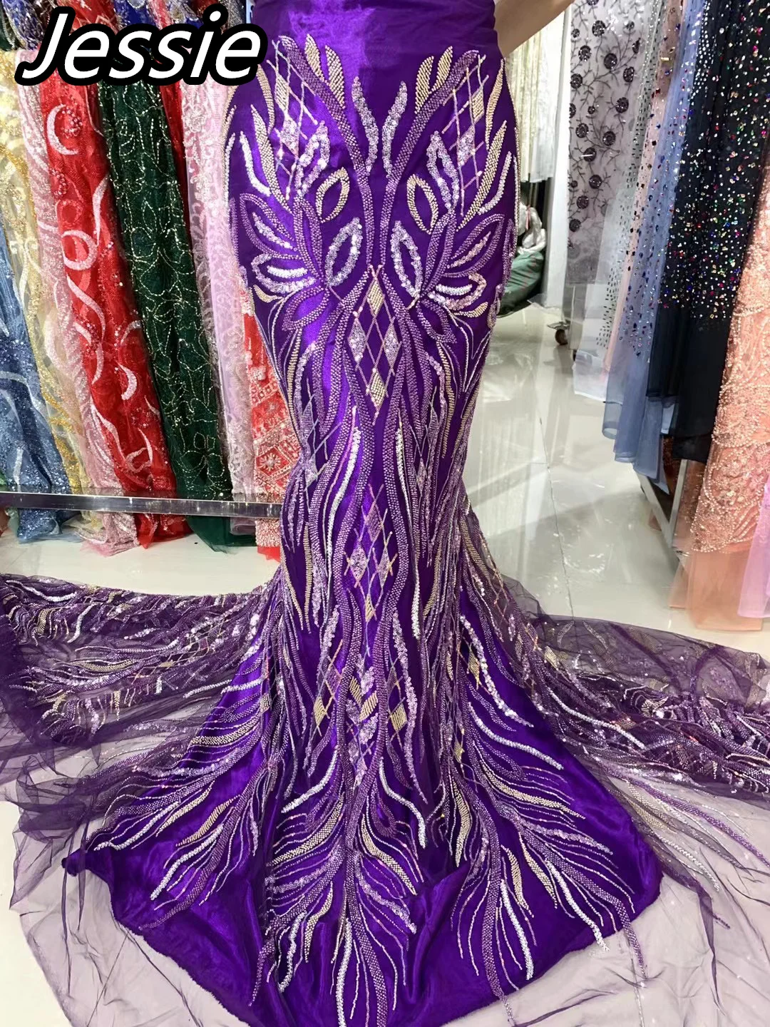 High-grade Embroidery Mesh Background Color Line Large Leaf Beads Sequin Clothing Fabric Dress Cheongsam Performance Suit
High-grade Embroidery Mesh Background Color Line Large Leaf Beads Sequin Clothing Fabric Dress Cheongsam Performance Suit