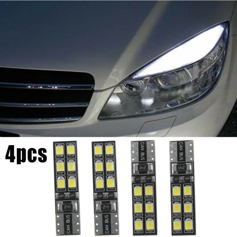 

4pcs White Error Free Eyebrow Eyelid Light Bulb For Mercedes-Benz W204 C300 C350 T10-6SMD-2835 LED Lights DC12V Auto Lamps