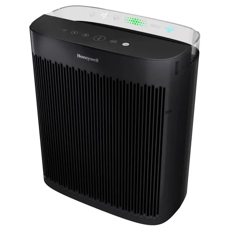 

HEPA Air Purifier with Air Quality Indicator and Auto , Allergen Reducer for Large Rooms (360 sq. ft), Black, Wildfire/Smoke, Po