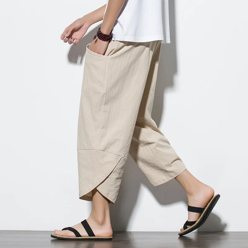 Summr Men Cinese Style Cotton Linen arem Pants Men Streetwear Breatable Beac Pants Male Casual Calf-Lent Trousers
Summr Men Cinese Style Cotton Linen arem Pants Men Streetwear Breatable Beac Pants Male Casual Calf-Lent Trousers