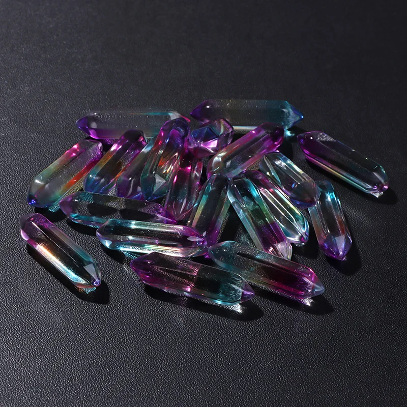 8x33mm Natural Crystal Point Colorful Hexagonal Prism Healing Energy Quartz Stone for DIY Home Decoration Feng Shui Ornament
8x33mm Natural Crystal Point Colorful Hexagonal Prism Healing Energy Quartz Stone for DIY Home Decoration Feng Shui Ornament
