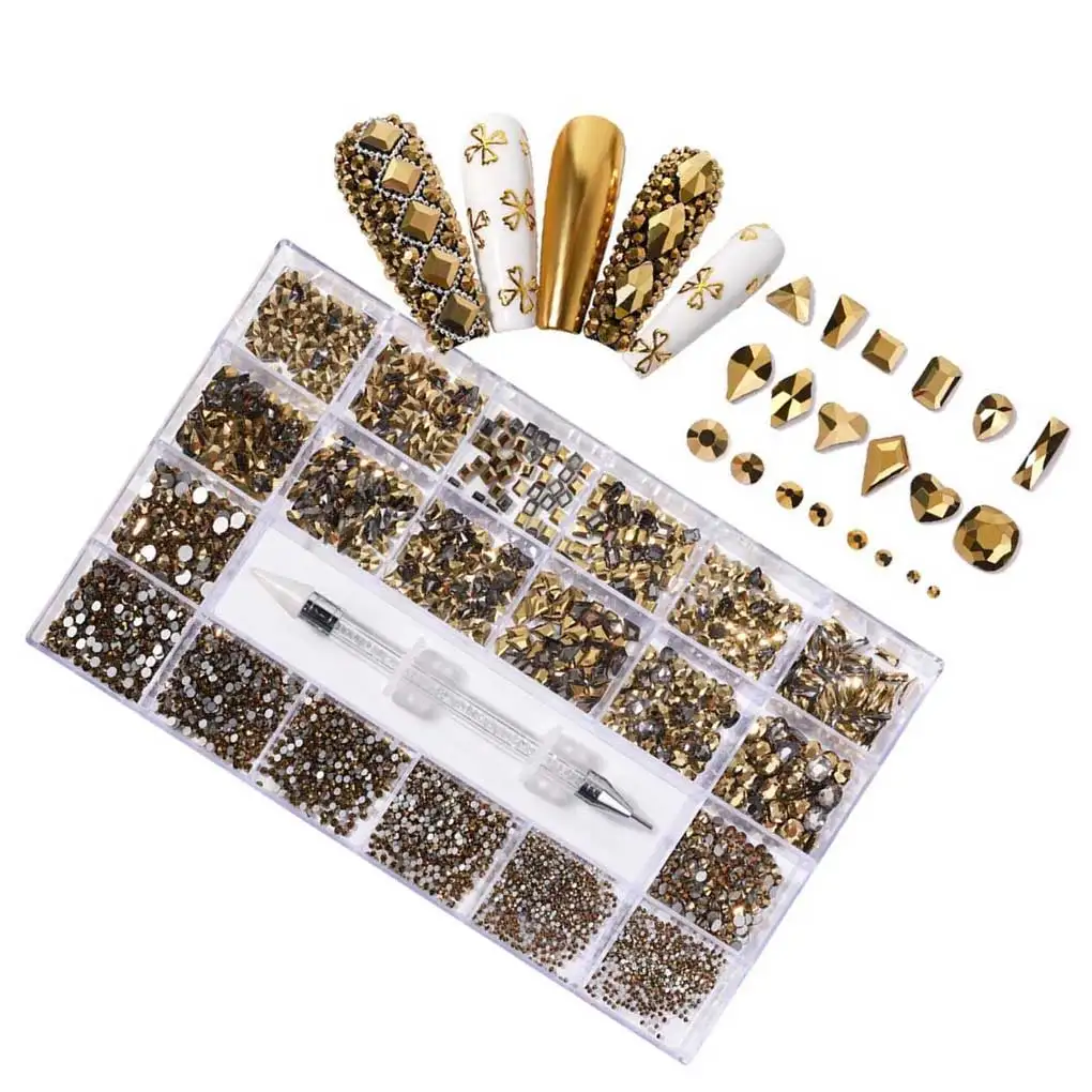 21 Grids Nail Rhinestones Decor Flatback Fingernail Crystal Multi-shapes Glass Nails Art for Professional Salon
21 Grids Nail Rhinestones Decor Flatback Fingernail Crystal Multi-shapes Glass Nails Art for Professional Salon