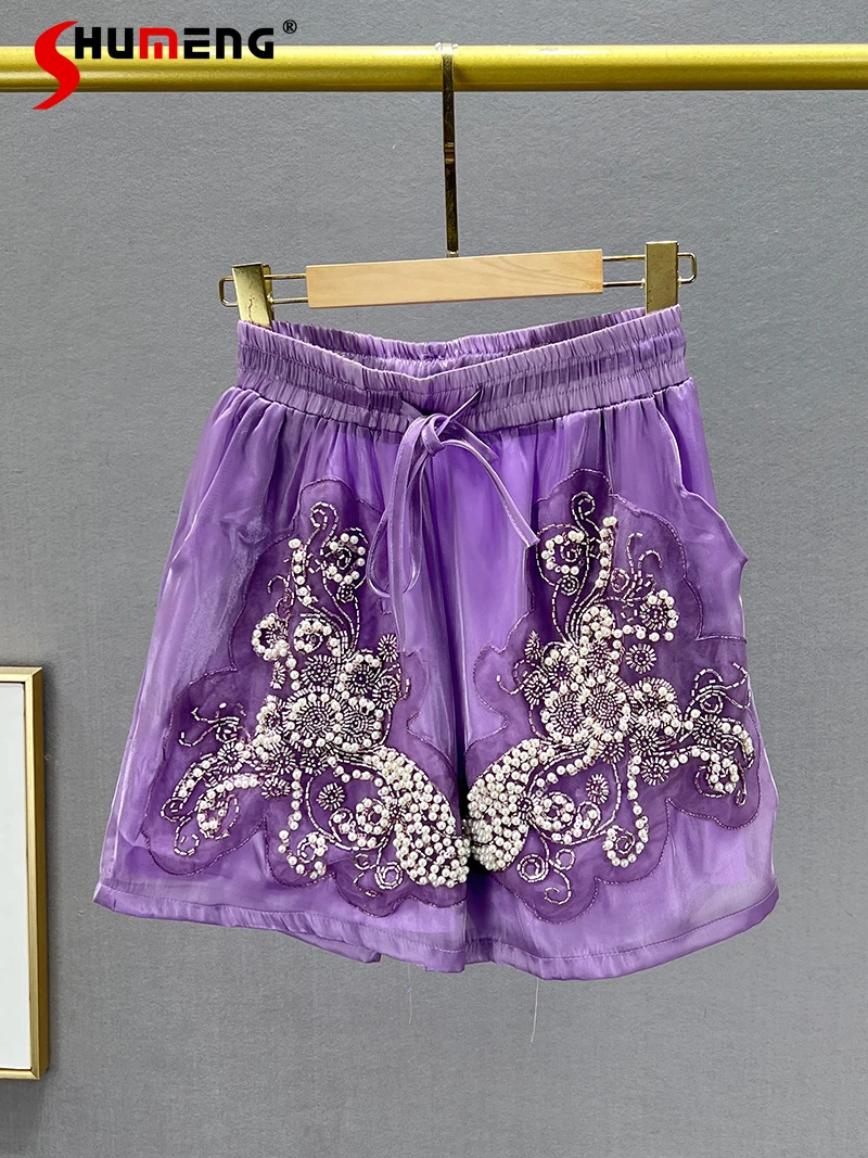 Heavy Industry Beads Casual Shorts Women's Ultra-Thin 2022 New Summer High Waist Slimming Anti-Emptied Wide-Leg Short Pants
Heavy Industry Beads Casual Shorts Women's Ultra-Thin 2022 New Summer High Waist Slimming Anti-Emptied Wide-Leg Short Pants