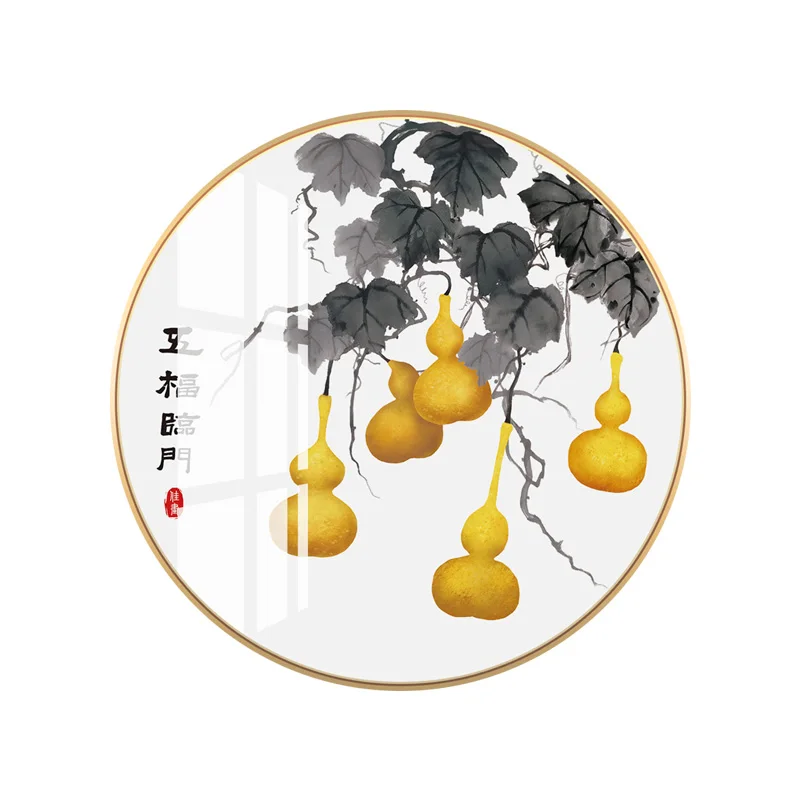 Decorative paintings in the entrance hallway, single picture in the living room, and a new Chinese modern circular gourd mural h
Decorative paintings in the entrance hallway, single picture in the living room, and a new Chinese modern circular gourd mural h