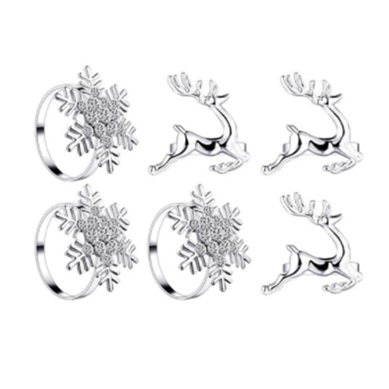LUDA 6Pcs/Set Snowflake Napkin Rings Hotel Room Decoration Set Table Decor Napkin Buckle
LUDA 6Pcs/Set Snowflake Napkin Rings Hotel Room Decoration Set Table Decor Napkin Buckle