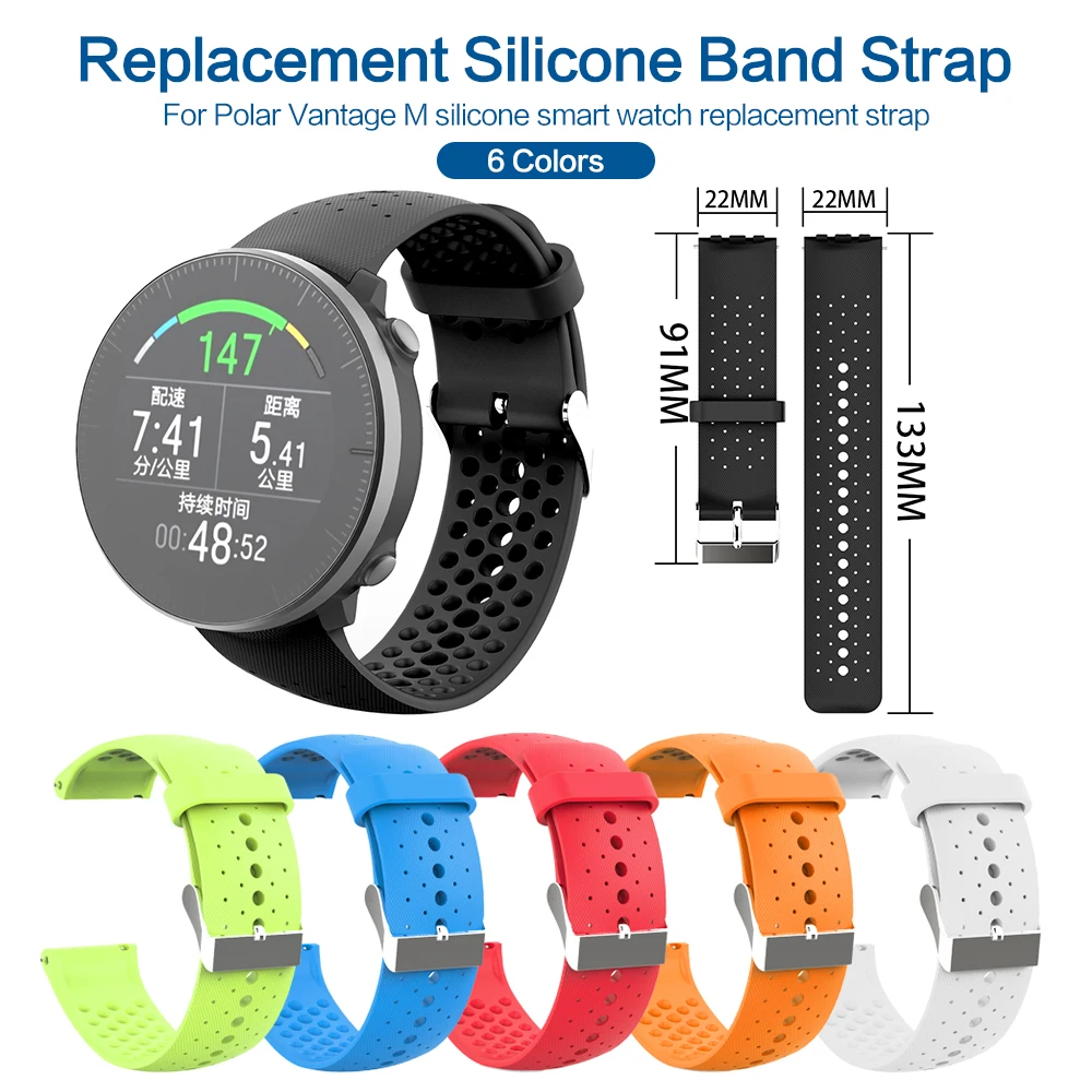 Watch Band For Polar Vantage M Soft Silicone Strap Smart Bracelet Replacement Wristband For Polar Vantage M Watch
Watch Band For Polar Vantage M Soft Silicone Strap Smart Bracelet Replacement Wristband For Polar Vantage M Watch