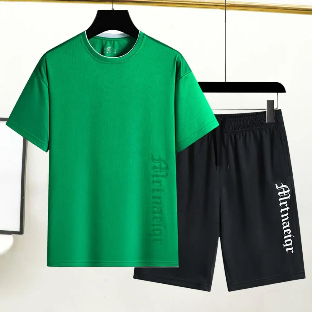 Simple Summer Tracksuit Drawstring Mid-rise Letter Print Loose T-shirt Loose Shorts Sport Suit Thin Men Outfit Daily Garment
Simple Summer Tracksuit Drawstring Mid-rise Letter Print Loose T-shirt Loose Shorts Sport Suit Thin Men Outfit Daily Garment