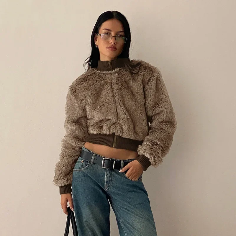 Autumn and Winter Maillard Style Wears Thick Warm Fur Stand Up Collar Zipper Jacket Slouchy Vintage Statement Cropped Sweatshirt
Autumn and Winter Maillard Style Wears Thick Warm Fur Stand Up Collar Zipper Jacket Slouchy Vintage Statement Cropped Sweatshirt