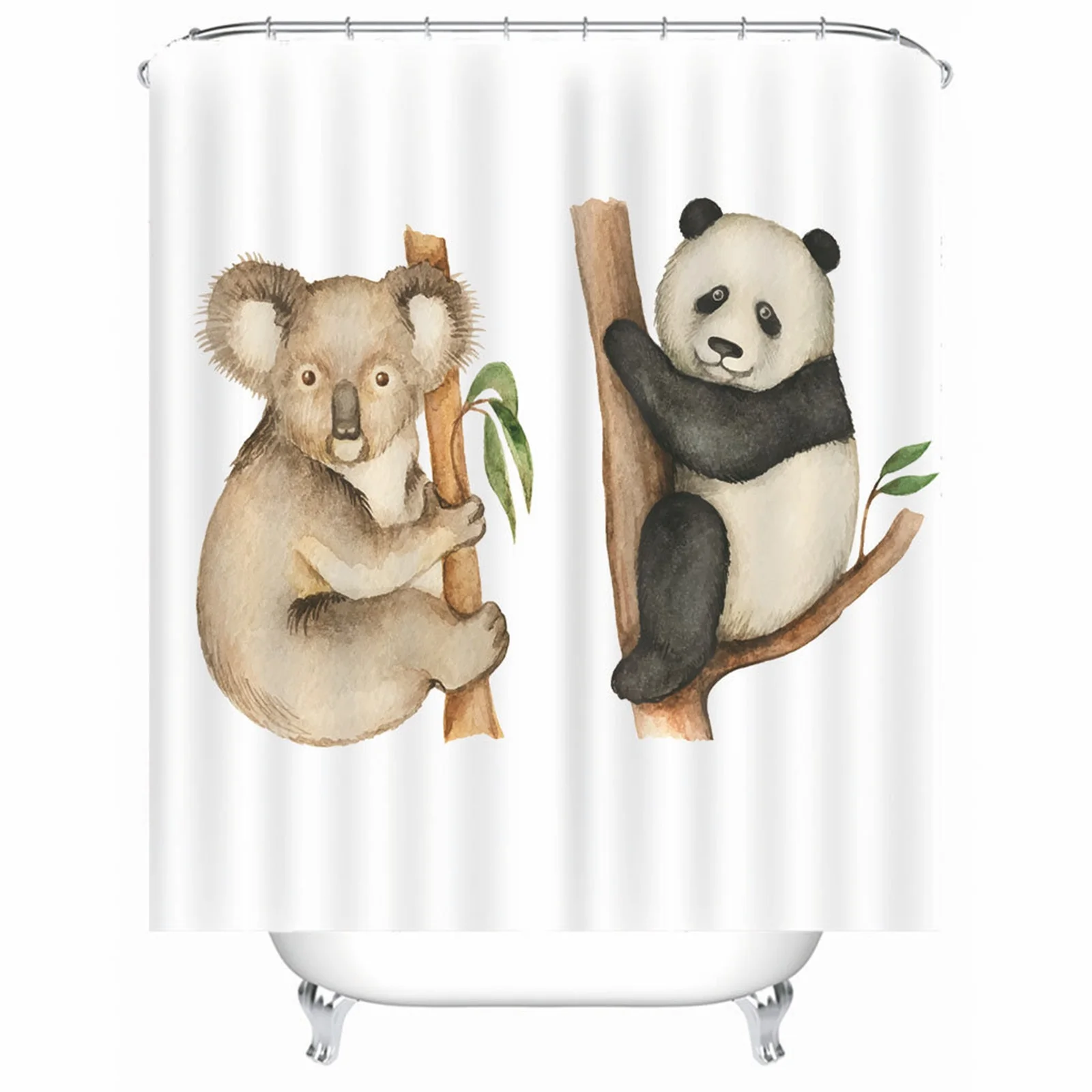 Shower Curtain Decorative Polyester Koala & Panda White Mold Mildew Resistant Waterproofwith Rustproof Grommets Hooks
Shower Curtain Decorative Polyester Koala & Panda White Mold Mildew Resistant Waterproofwith Rustproof Grommets Hooks