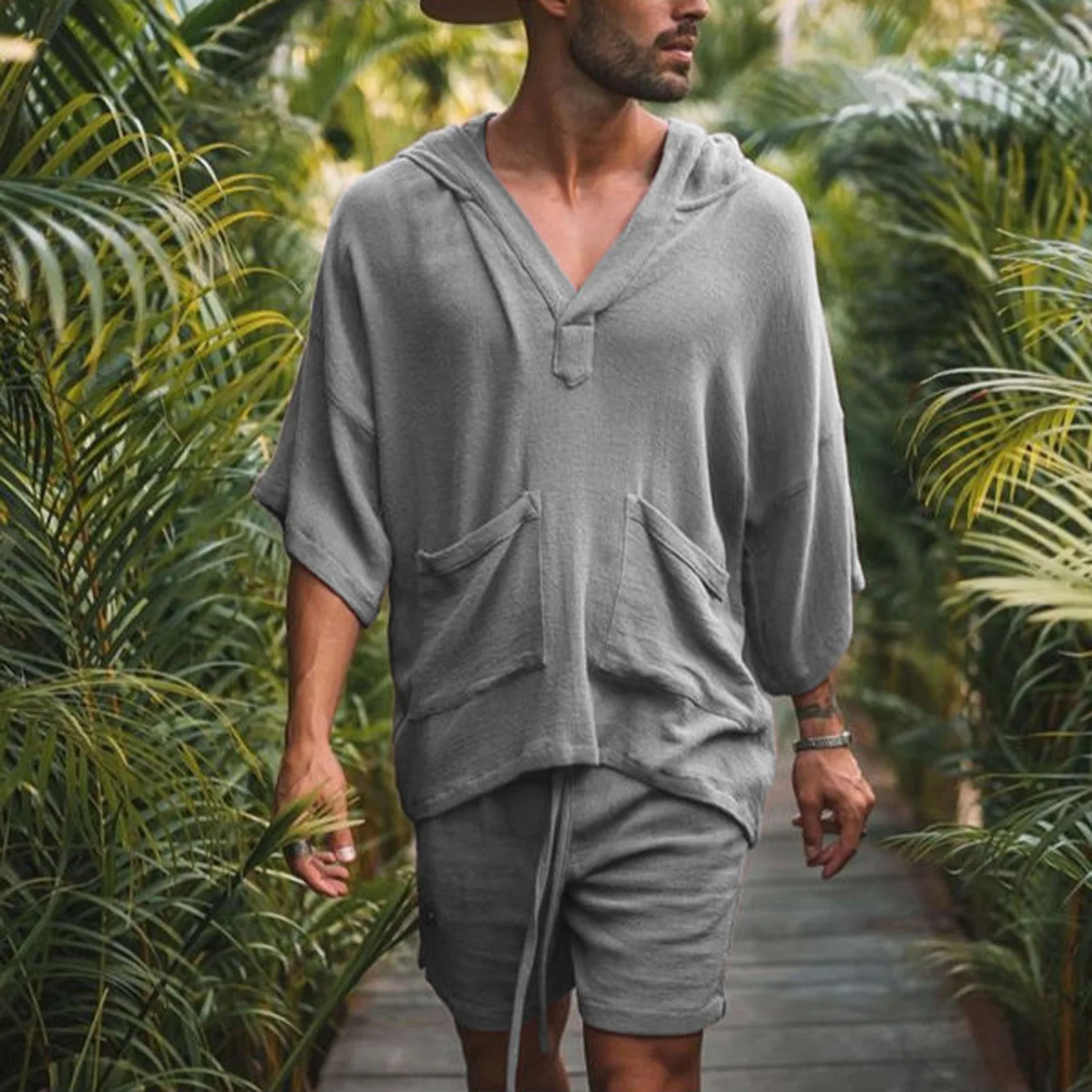 Fashion Men's Sets Clothing Summer Two-piece Cotton and Linen Loose Hooded Top Casual Shorts Suit Holiday Combination Sportswear
Fashion Men's Sets Clothing Summer Two-piece Cotton and Linen Loose Hooded Top Casual Shorts Suit Holiday Combination Sportswear