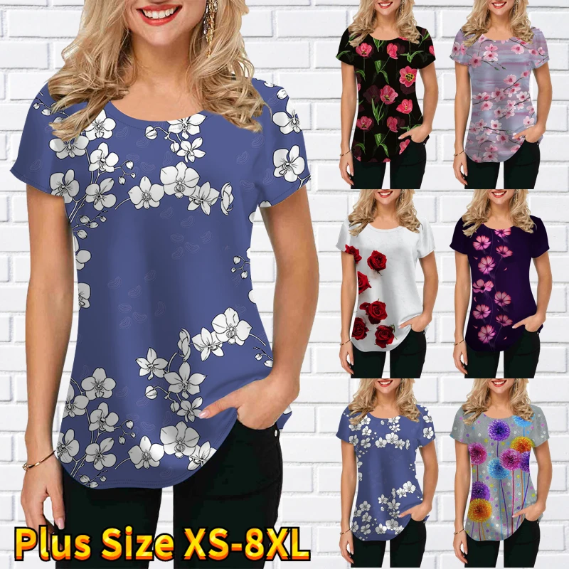 Летняя футболка с коротким рукавом и принтом, Женский Топ, нишевой дизайн, трендовая свободная футболка, женская одежда 
Летняя футболка с коротким рукавом и принтом, Женский Топ, нишевой дизайн, трендовая свободная футболка, женская одежда