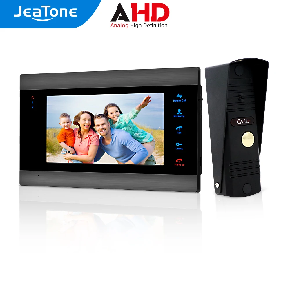 JeaTone 720P AHD видео дверной звонок Домофон для дома с 7-дюймовым монитором и IP65