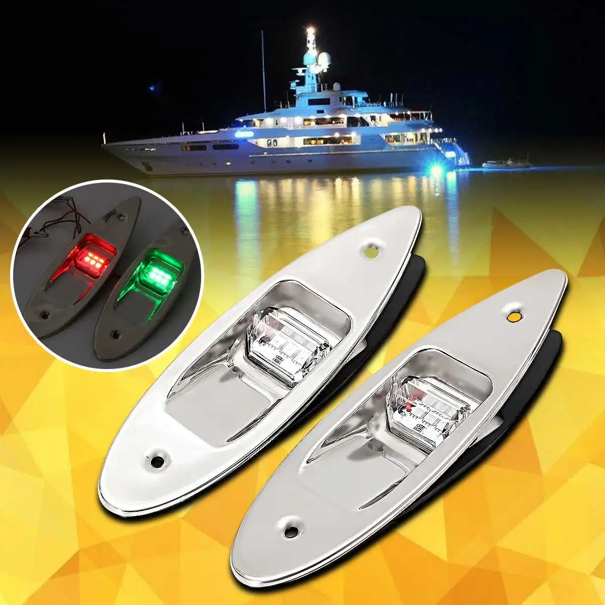 12V Red Green Boat Signal Lights Side LED Navigation Light Indicator Flush Mount Lamp For Marine Boat
12V Red Green Boat Signal Lights Side LED Navigation Light Indicator Flush Mount Lamp For Marine Boat
