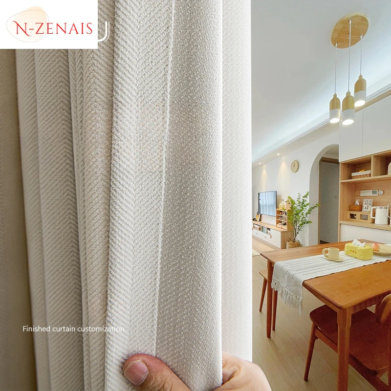 Luxury Cream Style Thickened Herringbone Chenille Blackout Sun Protection and Soundproof Curtains
Luxury Cream Style Thickened Herringbone Chenille Blackout Sun Protection and Soundproof Curtains