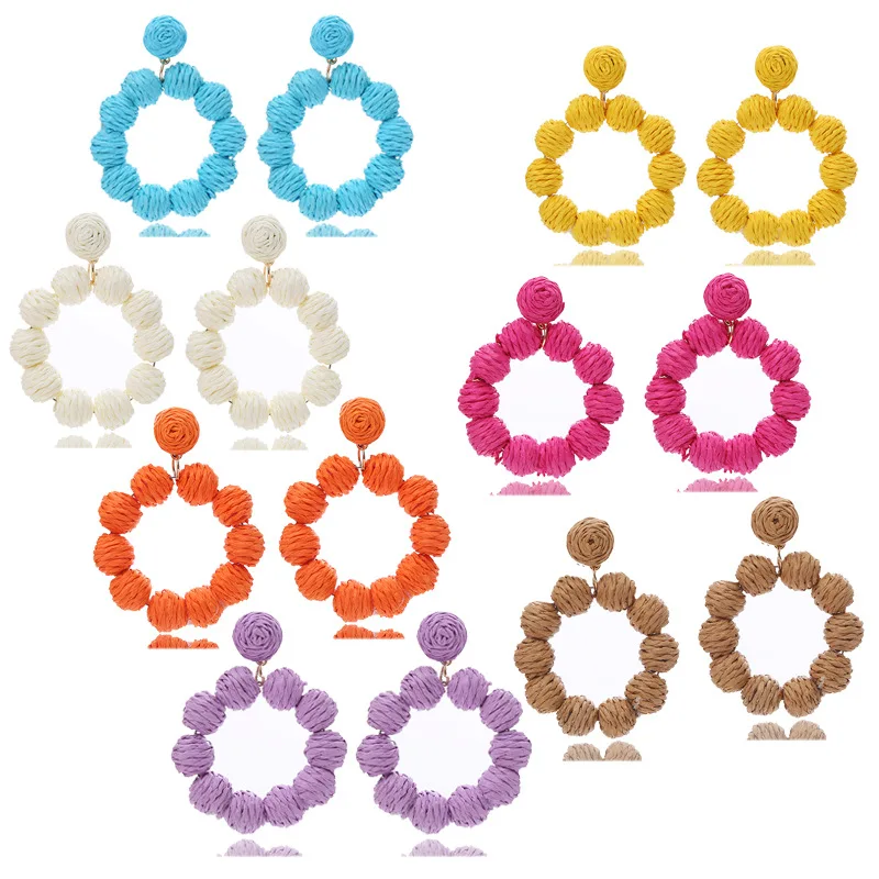 Bohemia Summer Beach Round Raffia Earrings For Women Boho Handmade Weave Geometric Drop Dangle Earrings Holiday Style
Bohemia Summer Beach Round Raffia Earrings For Women Boho Handmade Weave Geometric Drop Dangle Earrings Holiday Style
