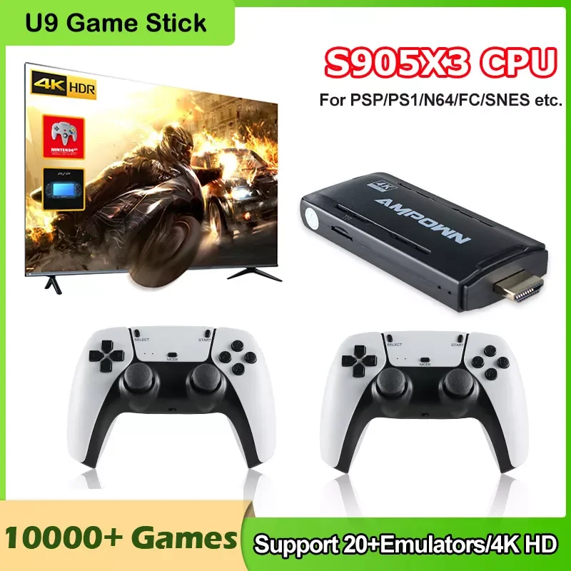 New U9 4K Arcade Game Stick 64G 10000+ Games Retro Video Game Console 2.4Ghz Wireless Controller Support PS PSP TV Game Console 
New U9 4K Arcade Game Stick 64G 10000+ Games Retro Video Game Console 2.4Ghz Wireless Controller Support PS PSP TV Game Console