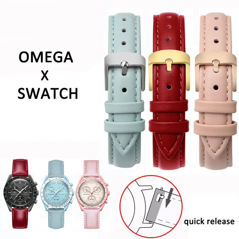 OMEGA SWATCH Leather Watch Band 20mm For Omega X Swatch Co-branded Planetary Series Women fashion Bracelet Pink White Blue
OMEGA SWATCH Leather Watch Band 20mm For Omega X Swatch Co-branded Planetary Series Women fashion Bracelet Pink White Blue