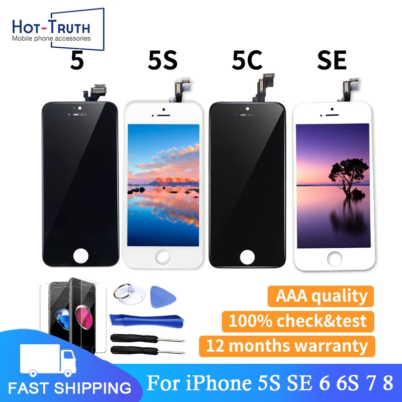 ЖК-дисплей для iPhone 5 5SE 6 6S 7, дисплей с сенсорным экраном, сменный дигитайзер в сборе для iPhone 6 6S 7 8 с инструментами
ЖК-дисплей для iPhone 5 5SE 6 6S 7, дисплей с сенсорным экраном, сменный дигитайзер в сборе для iPhone 6 6S 7 8 с инструментами