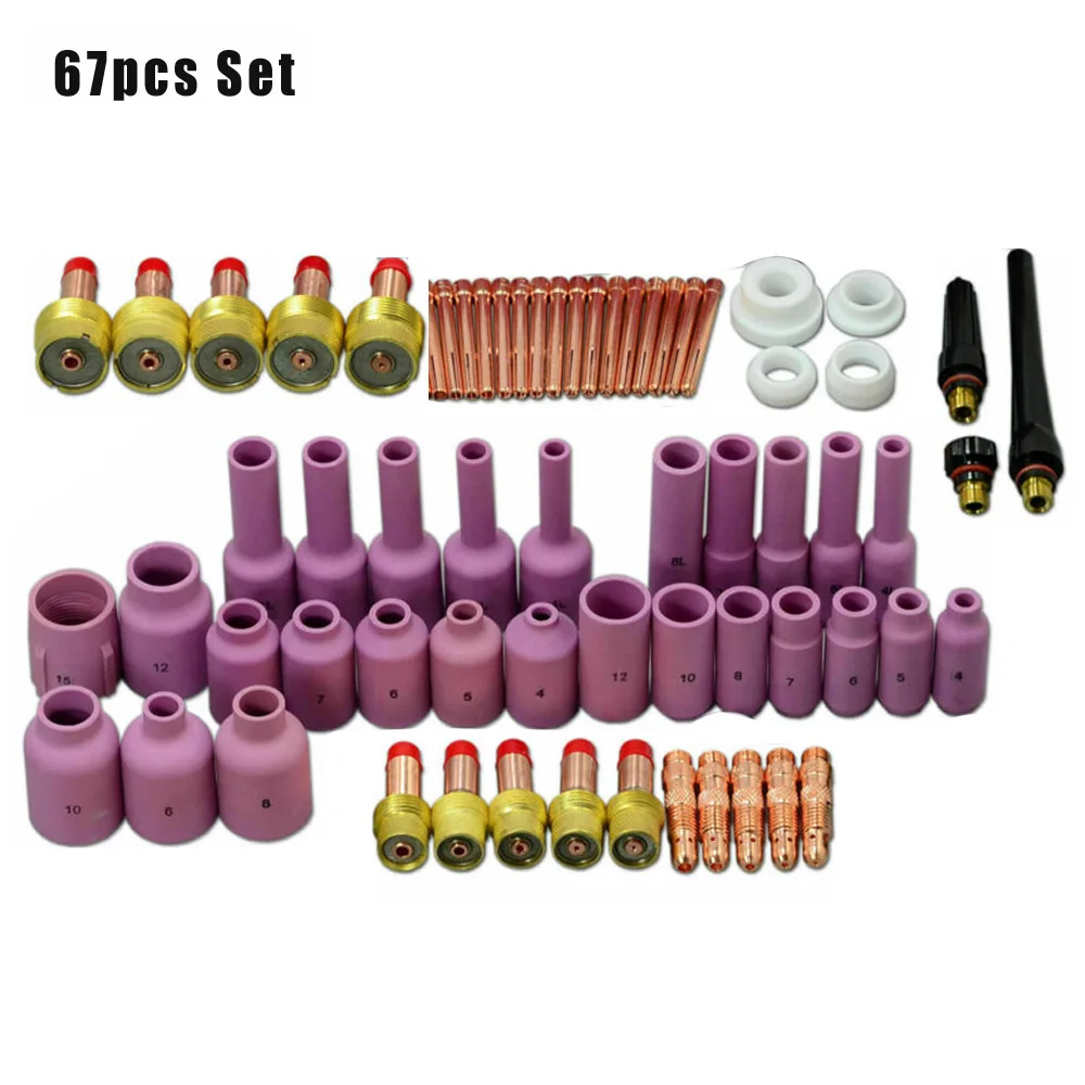 TIG Welding Accessories Welding Torch 67pcs/Set Consumables Kit Fitting For WP 17 18 26 High quality New Parts
TIG Welding Accessories Welding Torch 67pcs/Set Consumables Kit Fitting For WP 17 18 26 High quality New Parts