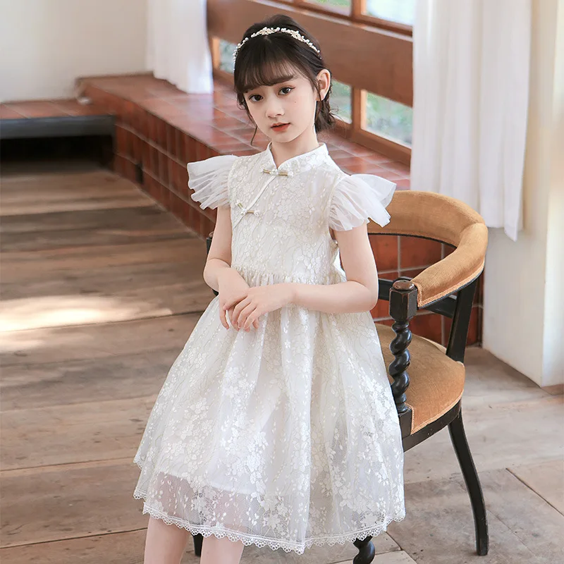 Girls Dress Summer Chinese Style White Lace Children's Princess Dress Free Shipping For Big Girls Summer Dresses
Girls Dress Summer Chinese Style White Lace Children's Princess Dress Free Shipping For Big Girls Summer Dresses