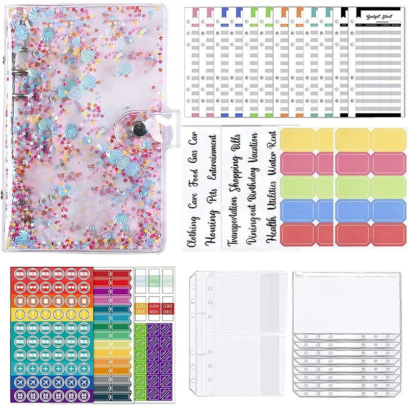 Budget Binder Cash Envelopes For Budgeting,Saving Organizer With Label Stickers,A6 Budget With Zipper Envelope
Budget Binder Cash Envelopes For Budgeting,Saving Organizer With Label Stickers,A6 Budget With Zipper Envelope