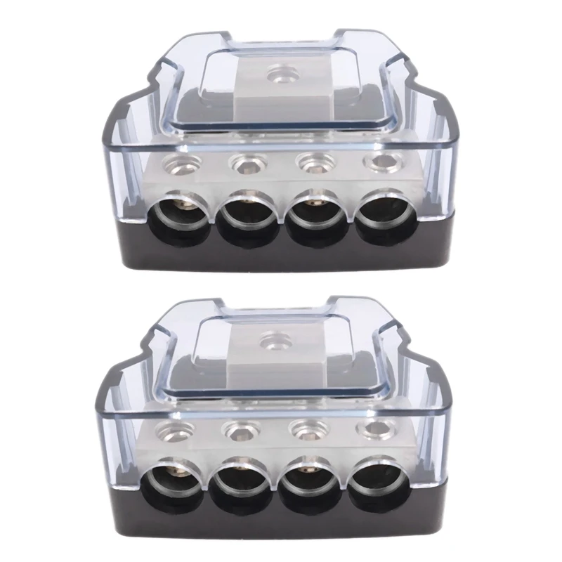 2X 4 Way Power Distribution Block 1 X 0/2/4 Gauge In /4 X 4/8 Gauge Out Ground Distributor Block For Car Audio Amplifier
2X 4 Way Power Distribution Block 1 X 0/2/4 Gauge In /4 X 4/8 Gauge Out Ground Distributor Block For Car Audio Amplifier