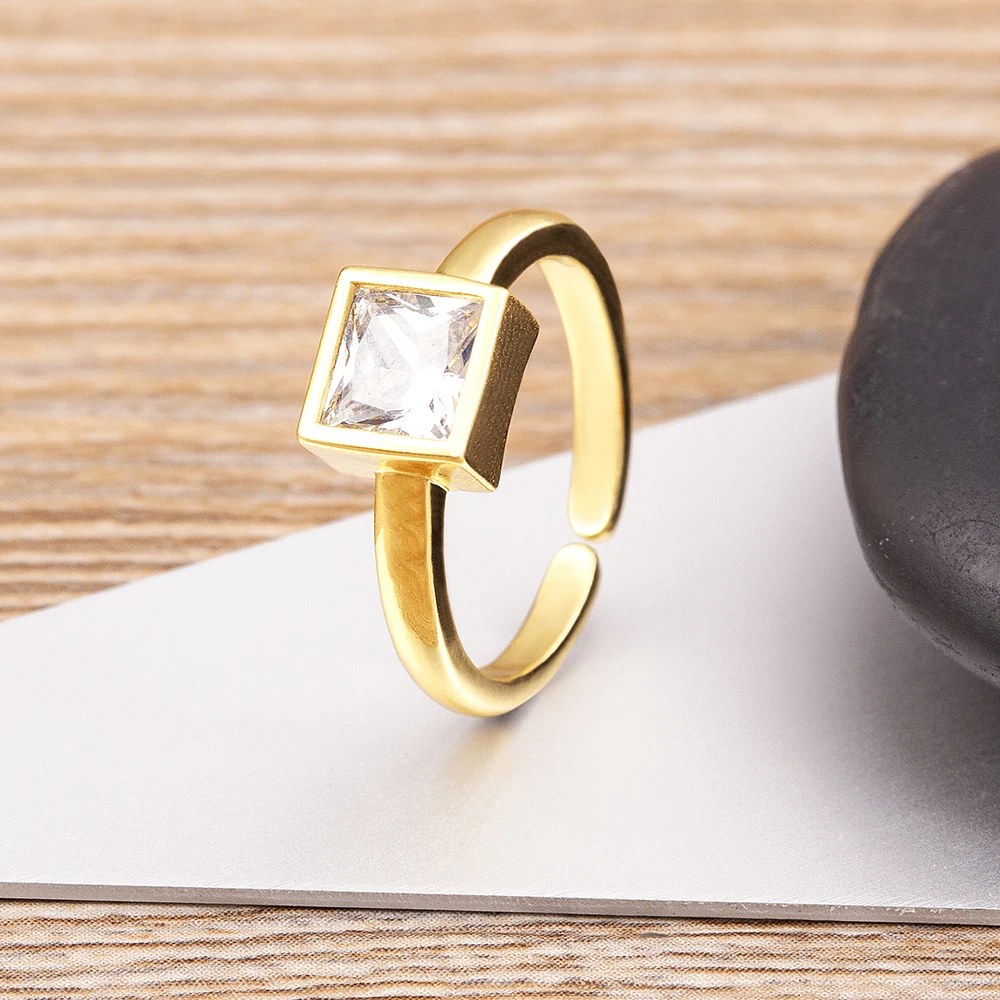 Nidin Romantic Wedding Engagement Rings For Women Couples Square Gold Color Zircon Birde Marriage Adjustable Dazzling Jewelry
Nidin Romantic Wedding Engagement Rings For Women Couples Square Gold Color Zircon Birde Marriage Adjustable Dazzling Jewelry
