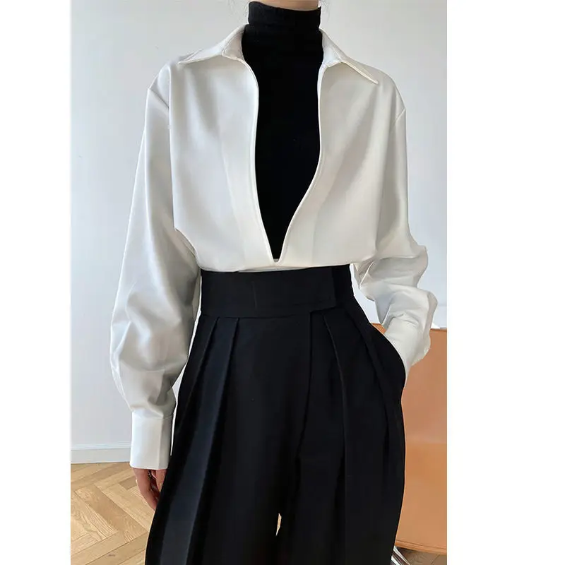 Women’s New Spring and Autumn Fold Wear Shirt Outside Wearings Female Long-sleeved Lady Retro Port Flavor Mature V-neck A27
Women’s New Spring and Autumn Fold Wear Shirt Outside Wearings Female Long-sleeved Lady Retro Port Flavor Mature V-neck A27