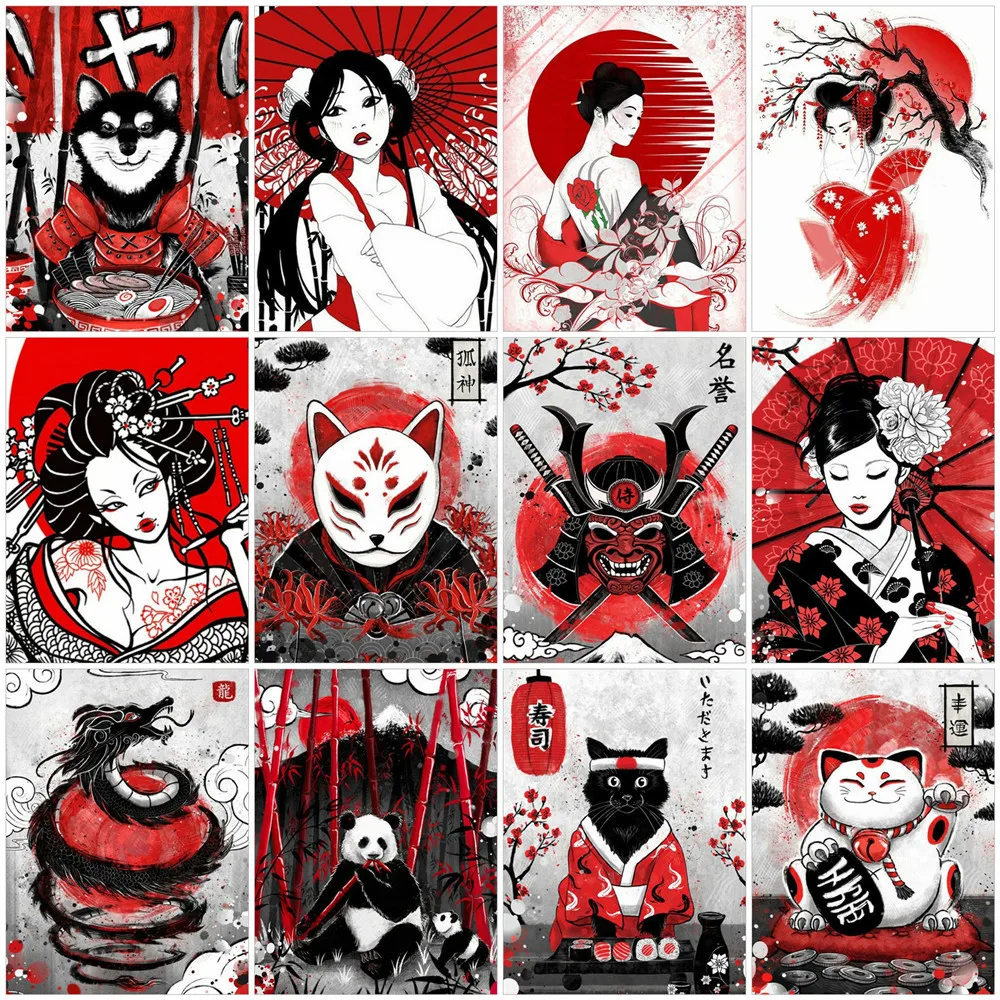 HUACAN Diamond Mosaic 5D Black And Red Painting Japan Animals Beads Embroidery Portrait Creative Hobbies Home Decoration
HUACAN Diamond Mosaic 5D Black And Red Painting Japan Animals Beads Embroidery Portrait Creative Hobbies Home Decoration