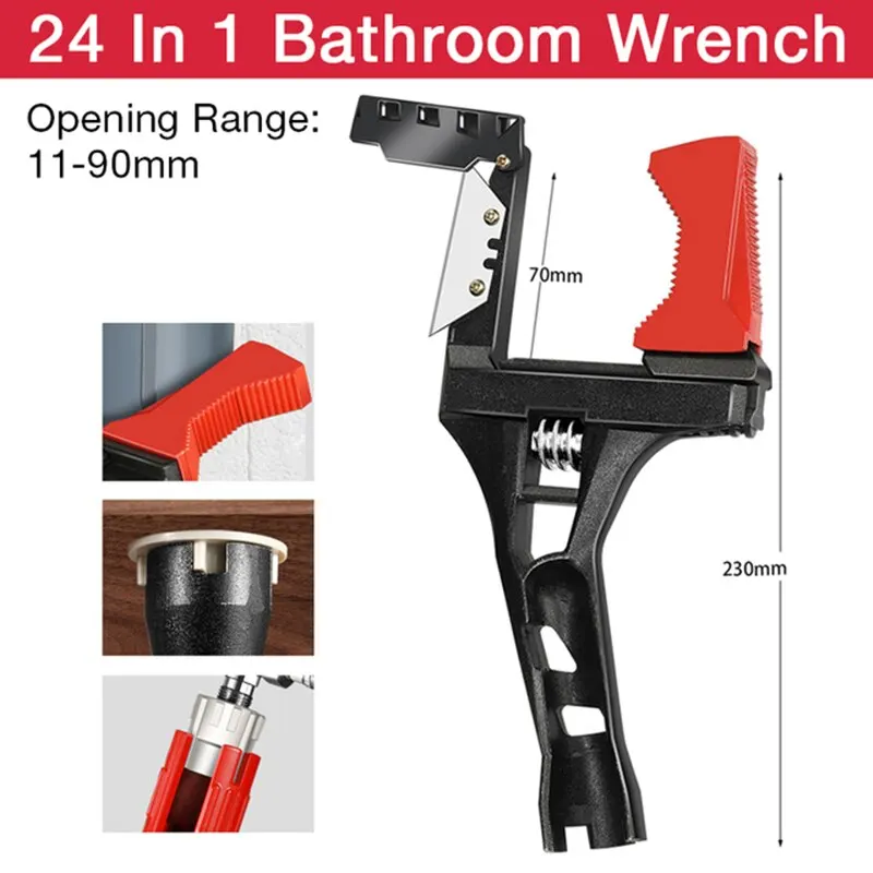 Water Pipe Wrench Big Opening Aluminum Alloy Bathroom Wrench Multifunction Sink Faucet Plumbing Repairing Tools
Water Pipe Wrench Big Opening Aluminum Alloy Bathroom Wrench Multifunction Sink Faucet Plumbing Repairing Tools