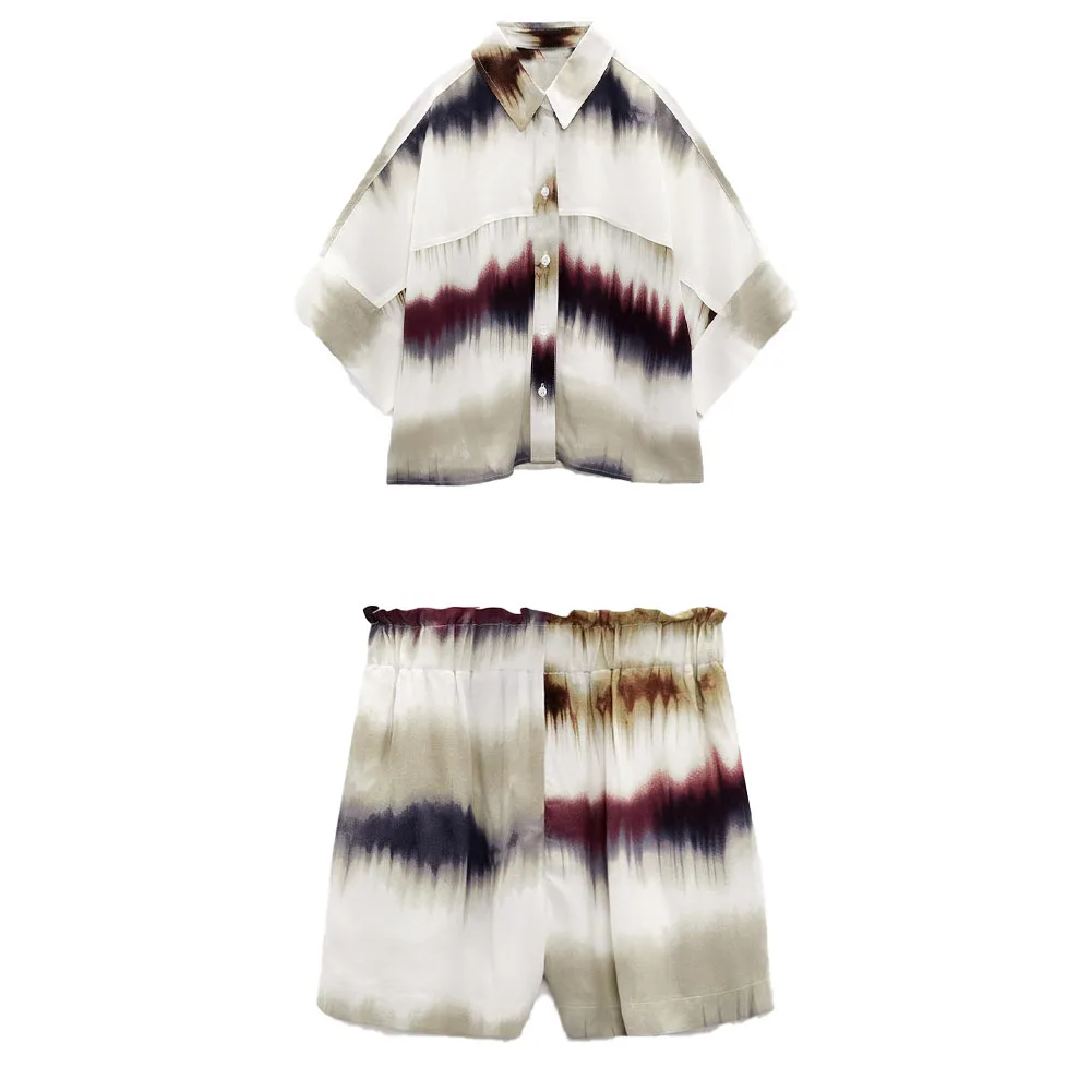 Zach AiIsa Summer New Short Sleeve Lapel Tie Dye Print Drape Shirt + Temperament Versatile Elastic Waist Sports Casual Shorts
Zach AiIsa Summer New Short Sleeve Lapel Tie Dye Print Drape Shirt + Temperament Versatile Elastic Waist Sports Casual Shorts