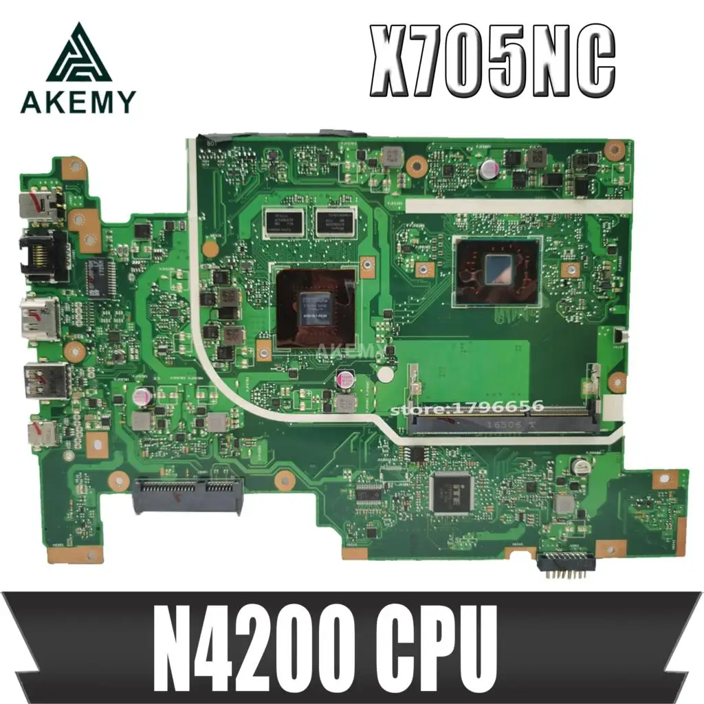 

Akmey For Asus Vivobook 17 X705NC X705N N705N N705NC Laptop motherboard N4200 CPU Mainboard test good