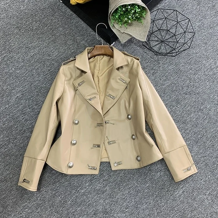 2023 New Fashion Women Zipper Holes Double Breasted Casual Coat Natural Sheepskin Genuine Leather Jacket Short Slim Fit Autumn
2023 New Fashion Women Zipper Holes Double Breasted Casual Coat Natural Sheepskin Genuine Leather Jacket Short Slim Fit Autumn