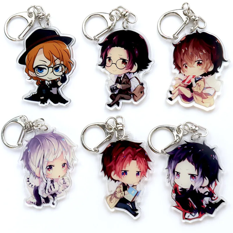Anime Bungo Stray Dogs Cute Keychain Pendant Acrylic Cartoon Figure Decor Jewelry Dazai Osamu Accessories Children Gift
Anime Bungo Stray Dogs Cute Keychain Pendant Acrylic Cartoon Figure Decor Jewelry Dazai Osamu Accessories Children Gift