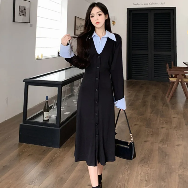 Женское платье-рубашка из двух предметов, облегающая юбка в стиле пэчворк, весна 2023
Женское платье-рубашка из двух предметов, облегающая юбка в стиле пэчворк, весна 2023