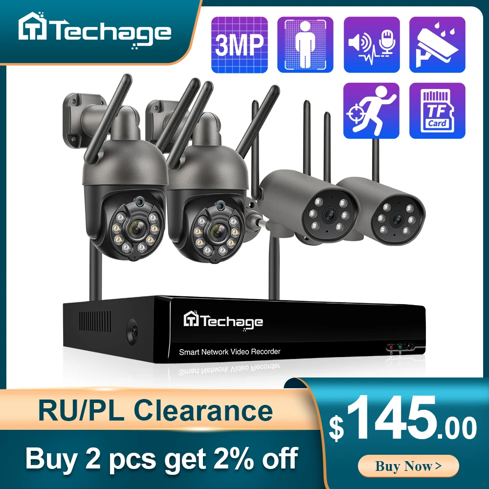 Беспроводная система видеонаблюдения Techage 10CH HD 3MP, умная уличная Wi-Fi PTZ камера с двухсторонним звуком, с искусственным интеллектом, комплект для видеонаблюдения
Беспроводная система видеонаблюдения Techage 10CH HD 3MP, умная уличная Wi-Fi PTZ камера с двухсторонним звуком, с искусственным интеллектом, комплект для видеонаблюдения