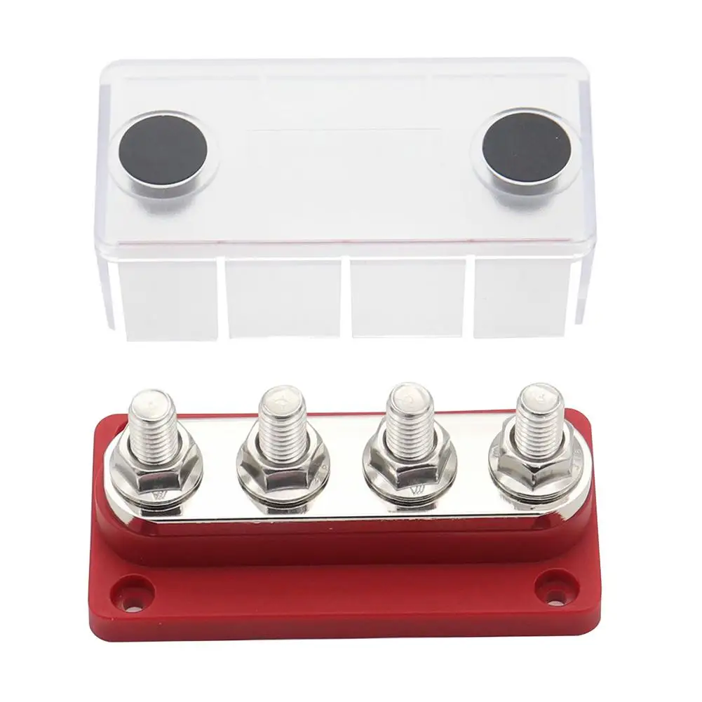300a High-Current Bus Bar With Cover 4-way 3/8 Studs Power Distribution Block Max 48v Busbar Box Diy Kit
300a High-Current Bus Bar With Cover 4-way 3/8 Studs Power Distribution Block Max 48v Busbar Box Diy Kit