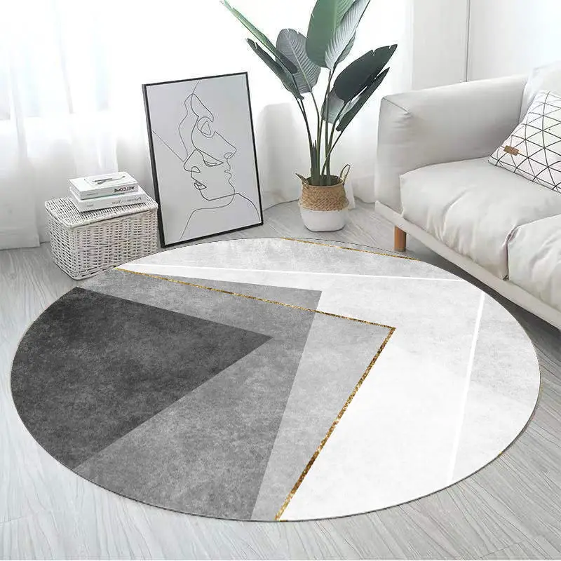 

Geometry Round Carpet Simple Living Room Carpets Modern Circle Rugs Large Area Rug Cloakroom Lounge Floor Mat Bedroom Mats