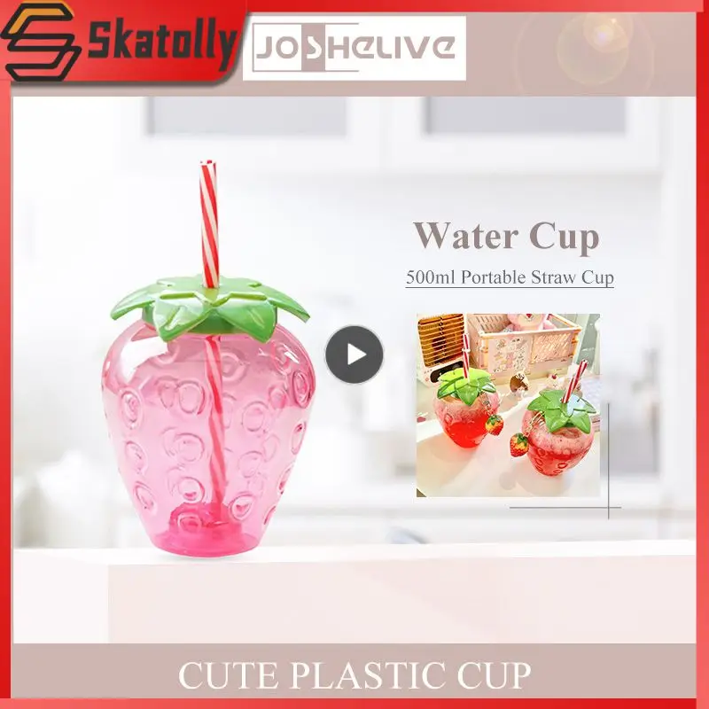 500ml Strawberry Straw Cup Plastic Cup Cute Female Handy Milk Tea Cup Kids Portable Water Cup For Camping Hiking Home Girls Boys
500ml Strawberry Straw Cup Plastic Cup Cute Female Handy Milk Tea Cup Kids Portable Water Cup For Camping Hiking Home Girls Boys