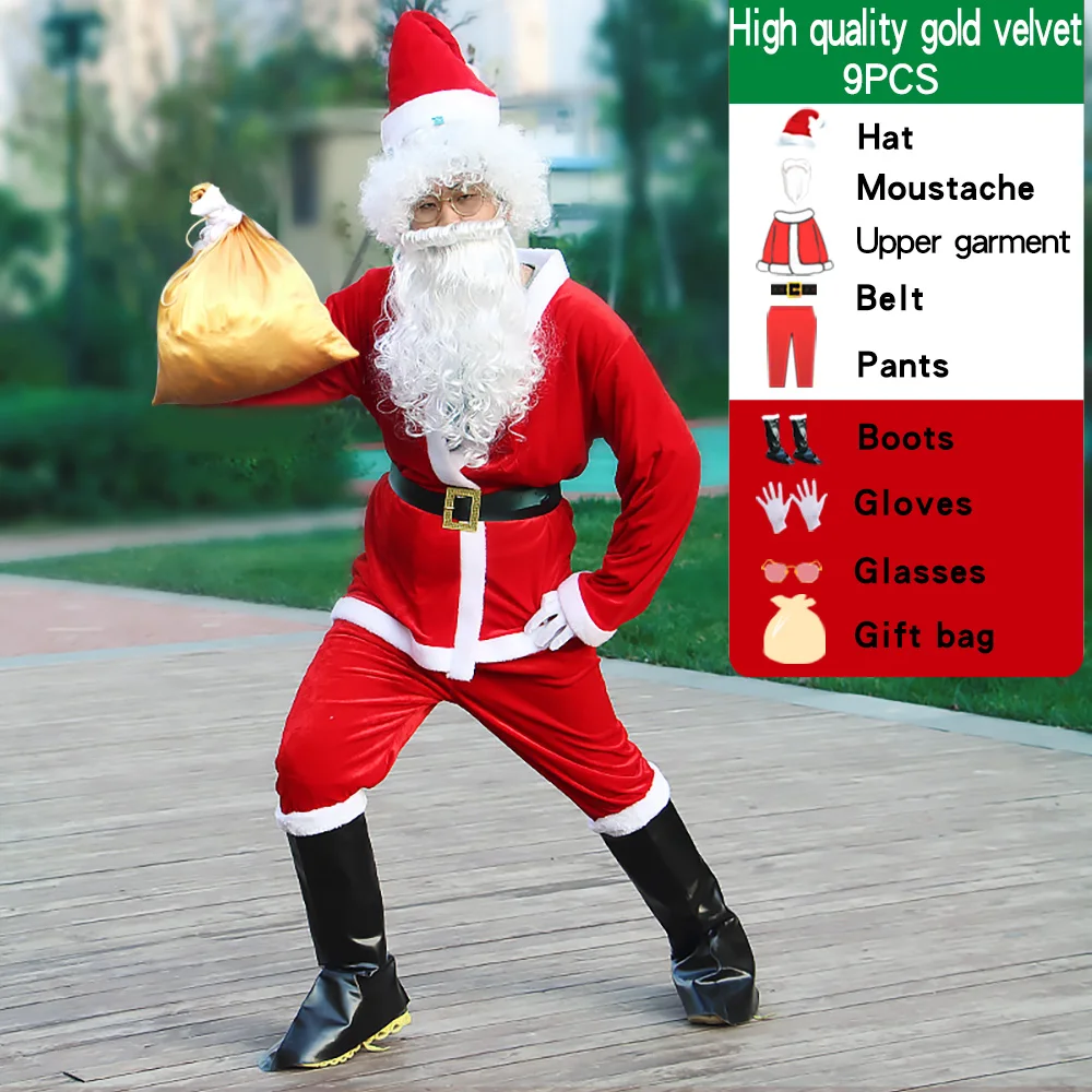 3XL-6XL Santa Claus Costume Men Hat Belt Beard Cosplay Cute Funny Gold Velvet Material White and Red In Christmas for Women
3XL-6XL Santa Claus Costume Men Hat Belt Beard Cosplay Cute Funny Gold Velvet Material White and Red In Christmas for Women