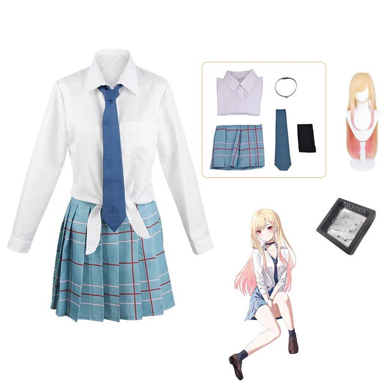 Anime My Dress-Up Darling Kitagawa Marin Cosplay Costume JK School Uniform Skirt Outfits Halloween Costumes for Women
Anime My Dress-Up Darling Kitagawa Marin Cosplay Costume JK School Uniform Skirt Outfits Halloween Costumes for Women