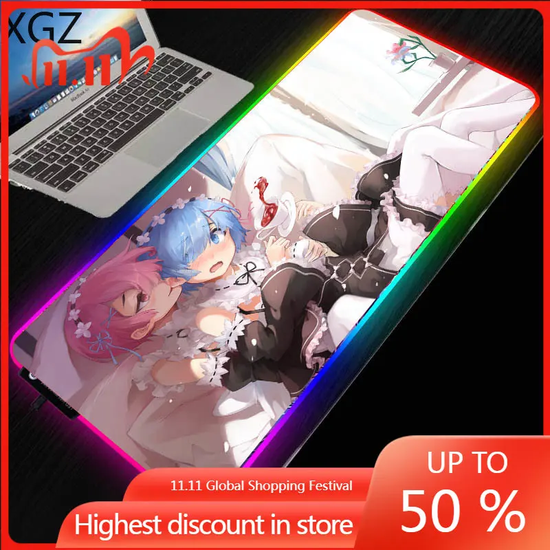 XGZ Rem Re Zero Anime Girl RGB Gaming Mouse Pad Gamer Computer LED Lighting USB Large Mousepad Colorful Desk Pad Mice Mat for Xl
XGZ Rem Re Zero Anime Girl RGB Gaming Mouse Pad Gamer Computer LED Lighting USB Large Mousepad Colorful Desk Pad Mice Mat for Xl