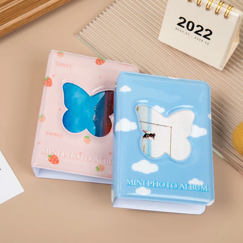 

Мини Фотоальбом Kpop с 40 карманами 3 дюйма, папка для фотокарточек с вырезами в виде бабочки, папка для книг с кармашками для удостоверения личности