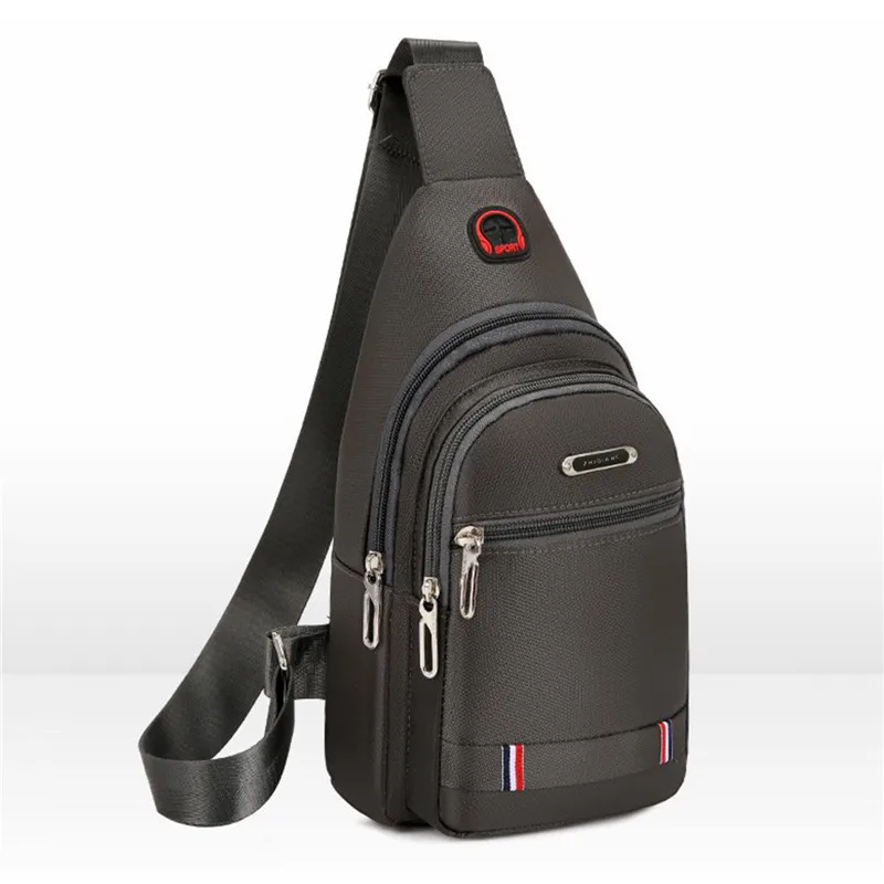 

Сумка-рюкзак на плечо для мужчин, нейлоновая сумка-мессенджер для занятий спортом и отверстиями для наушников, многофункциональная мужская дорожная сумка