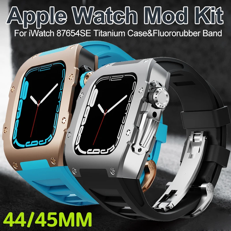 Роскошный Металлический титановый ремешок для Apple Watch 8 7 45 мм, комплект для модификации металлической рамки, ремешок для Iwatch Se 6 5 4 44 мм
Роскошный Металлический титановый ремешок для Apple Watch 8 7 45 мм, комплект для модификации металлической рамки, ремешок для Iwatch Se 6 5 4 44 мм