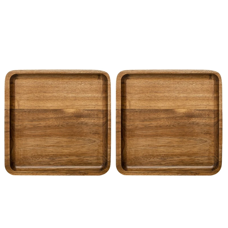 2 упаковки деревянных квадратных обеденных тарелок 7 8 дюйма квадратная